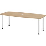 thumbnail of bümö Konferenztisch oval 220x103 cm großer Besprechungstisch in Eiche, Besprechungstisch mit Chromfüßen, Meetingtisch für 8 Personen, XXL-Tisch für