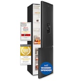 thumbnail of Exquisit Kühl-Gefrier-Kombination, Kühlschrank mit Gefrierfach, 260 Liter, Wasserspender, Alarm-Funktion, KGC5265-70-WS-040D inoxlook-az