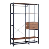 thumbnail of Helloshop26 - Conjunto de 2 cabideiros com 2 gavetas e 5 prateleiras efeito nogueira preta 03_0009370