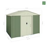 thumbnail of Gartenhaus Metall 4,72 m2 Gävle - 261x181x198 cm - Grün und Weiß - Doppelschiebetür - Geräteschuppen