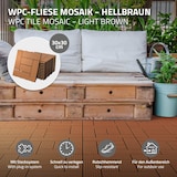 thumbnail of ECD Germany – WPC Terrassenfliesen – 30x30 cm 44 Stk.=4m² Hellbraun Mosaik | Holzoptik, Klicksystem mit Drainage
