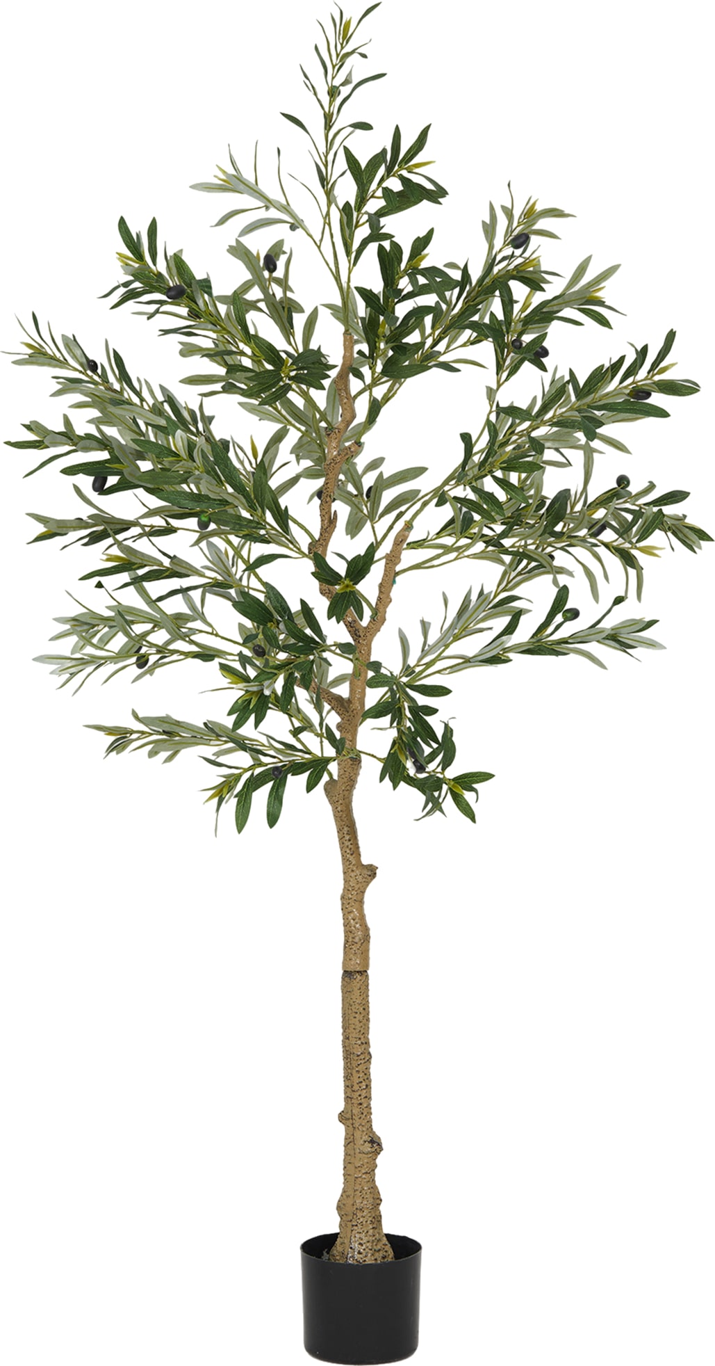 HOMCOM olivo artificial 150 cm planta artificial decorativa grande árbol artificial de interior con 32 aceitunas decoración para hogar oficina verde
