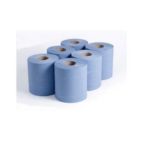 Papel de secagem de mãos de pavio ecológico azul. Pacote 6 unidades