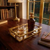 thumbnail of Plateau miroir rectangulaire doré  31x18x5cm