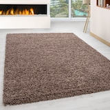 thumbnail of Teppich Hochflor Unifarben Polypropylen Wohnzimmer Shaggy Mokka Läufer 100x200 | Kadima Design