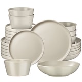 thumbnail of tectake Serviesset Una, van aardewerk, voor 6 personen, 24 delig, taupe