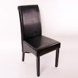 thumbnail of Set van 6 eetkamerstoelen Keukenstoel Stoel M37 ~ leer, zwart, donkere poten