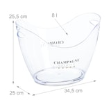thumbnail of Relaxdays Eiseimer, Getränkeschale mit Griffen, 8 l, Flaschenkühler für Sekt, Champagner & Wein, Kunststoff, transparent