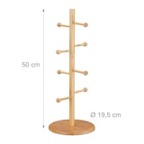 thumbnail of Relaxdays Brezelständer Bambus, 8 Stangen, H x D: 50 x 19,5 cm, großer Brezelbaum, Tassenhalter, Wurstständer, natur