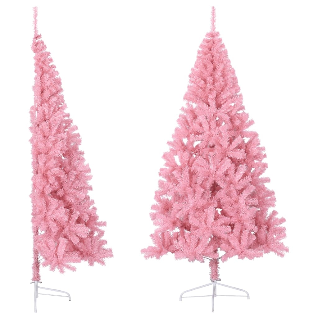 vidaXL Künstlicher Halb-Weihnachtsbaum mit Ständer Rosa 240 cm PVC