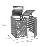 thumbnail of Cubo de basura XL 2 plazas/4 plazas HWC-J44, caja de basura, expandible 121x133x98cm madera certificado MVG ~ marrón