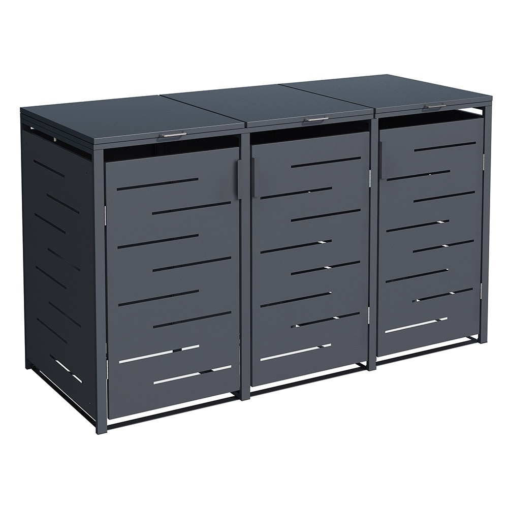 Kliko ombouw Design - 3 containers - Antraciet