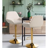 thumbnail of Barkruk Braga goud fluweel creme