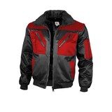 thumbnail of Qualitex Arbeitsjacke 'zweifarbig'' in schwarz/rot, Größe: M - modische Pilotenjacke - ideale Übergangsjacke