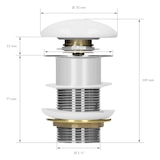 thumbnail of ML-Design Universal Ablaufgarnitur 1 1/4" ohne Überlauf – Pop-Up, Keramikdeckel Weiß/Edelstahl, inkl. Dichtungen