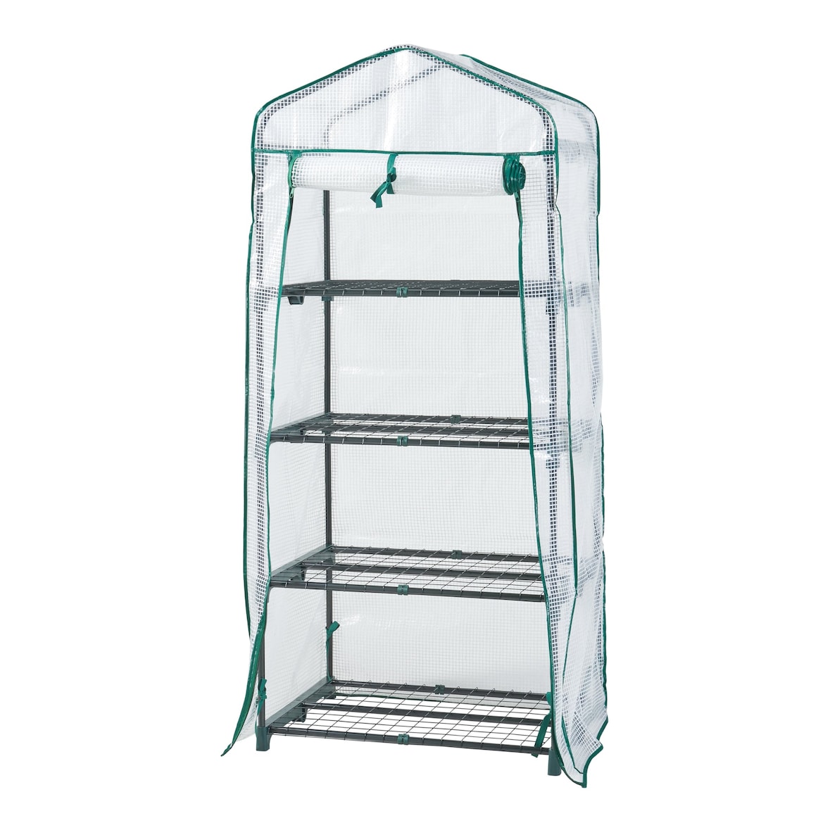 Helloshop26 - 4-stöckiges Gartengewächshaus 158 x 69 x 49 cm Weiß 03_0010541