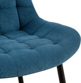 thumbnail of Esszimmerstuhl HASAN - Cord Blau 52x58x83 cm | Essstühle Esszimmerstühle Küchenstühle Wohnzimmerstühle