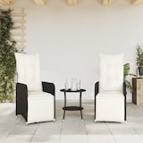 thumbnail of vidaXL Tuinstoelen 2 st verstelbaar met kussens poly rattan zwart