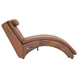 thumbnail of vidaXL Massage Chaiselongue mit Kissen Braun Wildleder-Optik