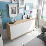thumbnail of Dmora Credenza Arvada, Madia moderna a 3 ante e ripiani, Buffet da cucina, Buffet di design da soggiorno, 154x40h75 cm, Rovere e Bianco