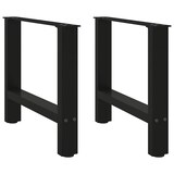 thumbnail of Pieds De Table Basse Noir 2 Pièces 60 X (42 43) Cm Acier
