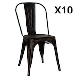 thumbnail of PACK 10 Sillas La Havana negra de acero vintage – Silla industrial apilable resistente para comedor cocina y hostelería - hierro