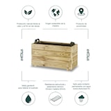 thumbnail of HORTALIA Jardinera rectangular Ghio 70x30x40 en madera tratada para exterior