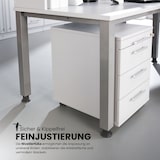thumbnail of bümö manuell höhenverstellbarer Schreibtisch 180x80 cm in Graphit, Metall-Gestell: Silber - PC Tisch höhenverstellbar & belastbar bis 140 kg, Büro-