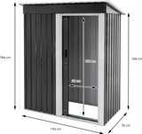 thumbnail of ML-Design Metall-Gerätehaus M 150x184x76 cm | Dunkelgrau, Pultdach, Schiebetür, Fundament