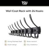 thumbnail of TOJ Living Wandgarderobe – 24 Haken – 75 cm – Edelstahl – matt schwarz – Hakenleiste