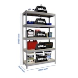 thumbnail of Metallregal ohne Schrauben mit Simonforte 5 Regale 5 Regale. Grau/Holzfarbe 3000x1200x750 mm