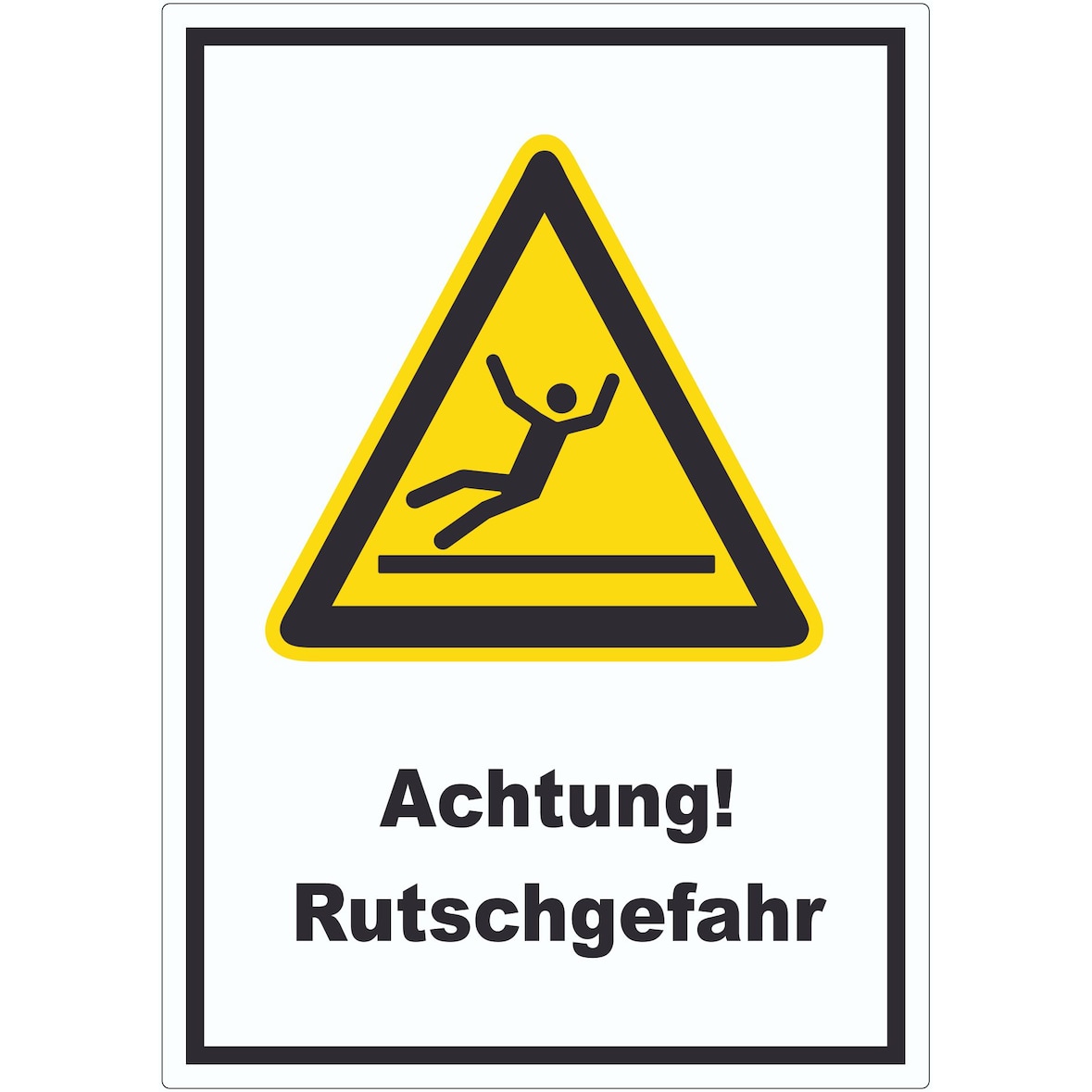 Achtung Rutschgefahr Aufkleber A5 (148x210mm)