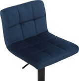 thumbnail of CHEFGASTRO Barhocker LA PAZ Samt HxBxT 85x40x40cm Samt Blau Barstuhl