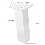 thumbnail of ML-Design 4er Set Tischbeine 30 cm Weiß glänzend, Stahl pulverbeschichtet, I-Form 8×8 cm, 96° Neigung, Möbelbeine für Couchtisch Sitzbank