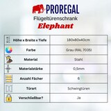 thumbnail of PROREGAL Mega Deal 4x Flügeltürenschrank ELEPHANT Metall Spind komplett montiert abschließbar 180x80x40cm Kleiderstange Stahlschrank Lichtgrau