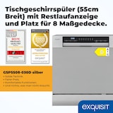 thumbnail of Exquisit Mini-Geschirrspüler, Tischspülmaschine, 55 cm breit, spülmaschine klein, ECO-Modus, GSP5508-030D silber