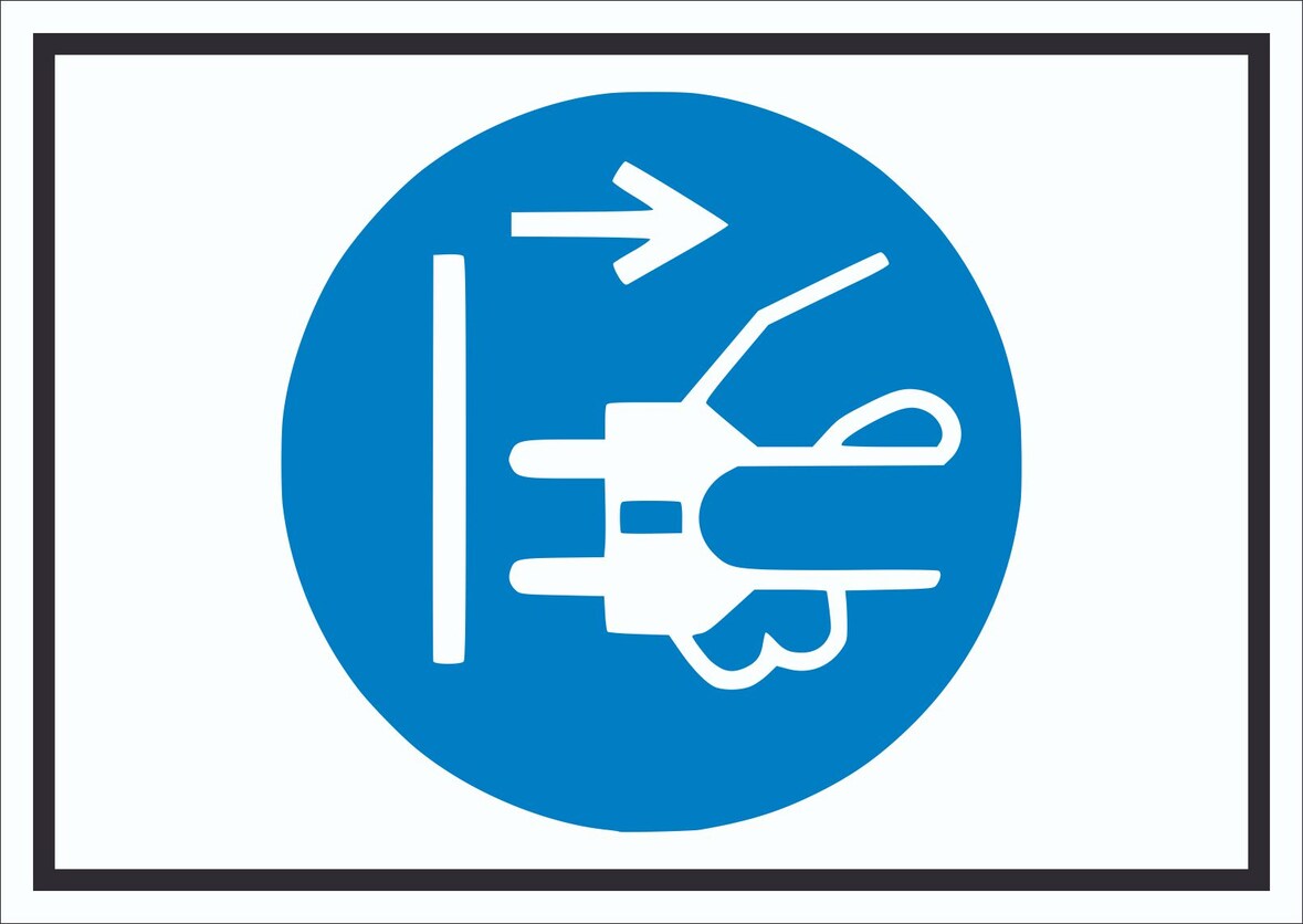 Netzstecker ziehen Symbol Schild A6 Rückseite selbstklebend