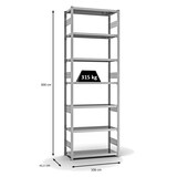 thumbnail of PROREGAL Fachbodenregal Stecksystem | Grundregal | HxBxT 300x100x40cm | 7 Ebenen | Fachlast 315 kg | Beidseitig nutzbar | Verzinkt