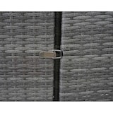 thumbnail of 2er-Mülltonnenverkleidung HWC-E25, Mülltonnenbox Mülltonnenabdeckung, Poly-Rattan 2x120l ~ grau