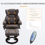 thumbnail of Relaxsessel aus Stahl in Braun mit Fußhocker, Massagefunktion und 145° Liegefunktion