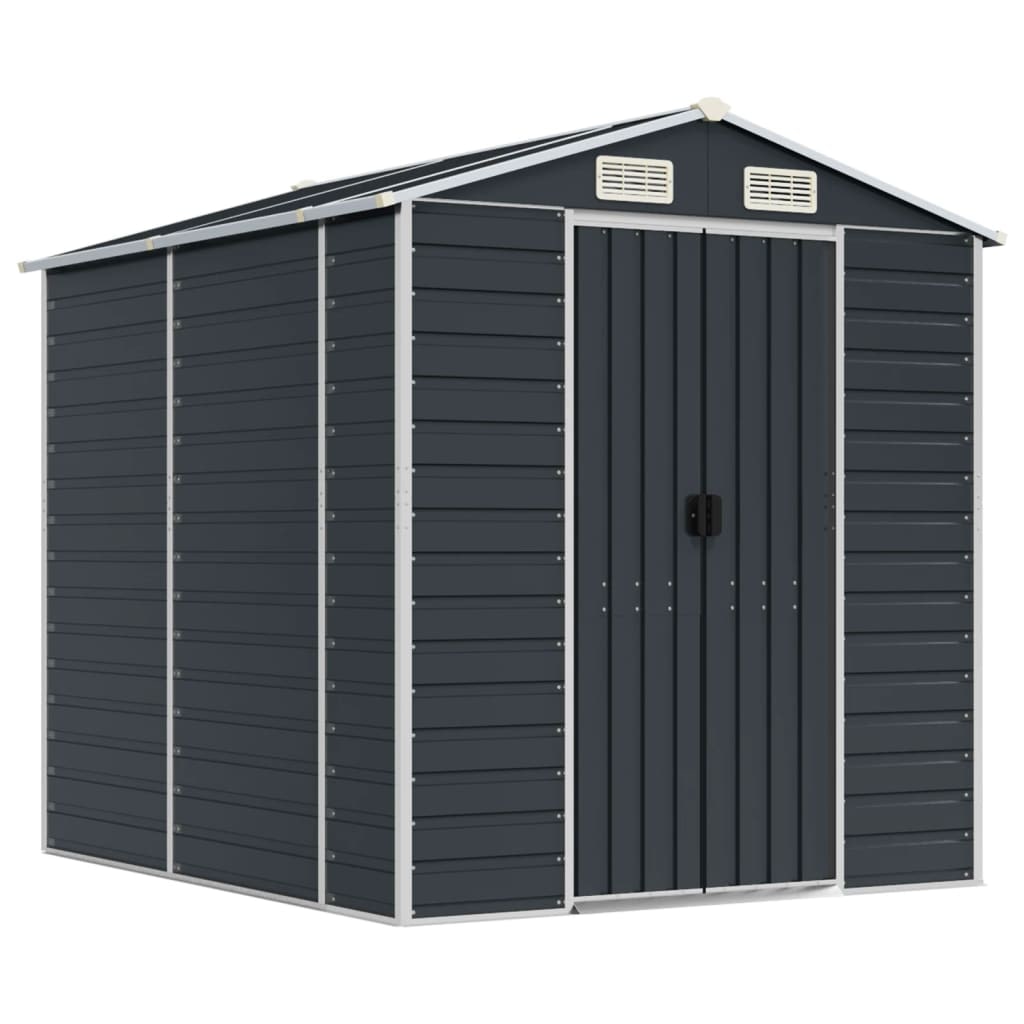 Abri de jardin anthracite 191x215x198 cm acier galvanisé Modèle AbriCyprès 103