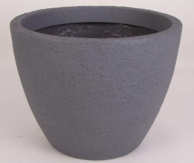 Pflanzkübel `Stone` 50xH39cm Steinoptik Übertopf Blumengefäß rund grau Grau 50