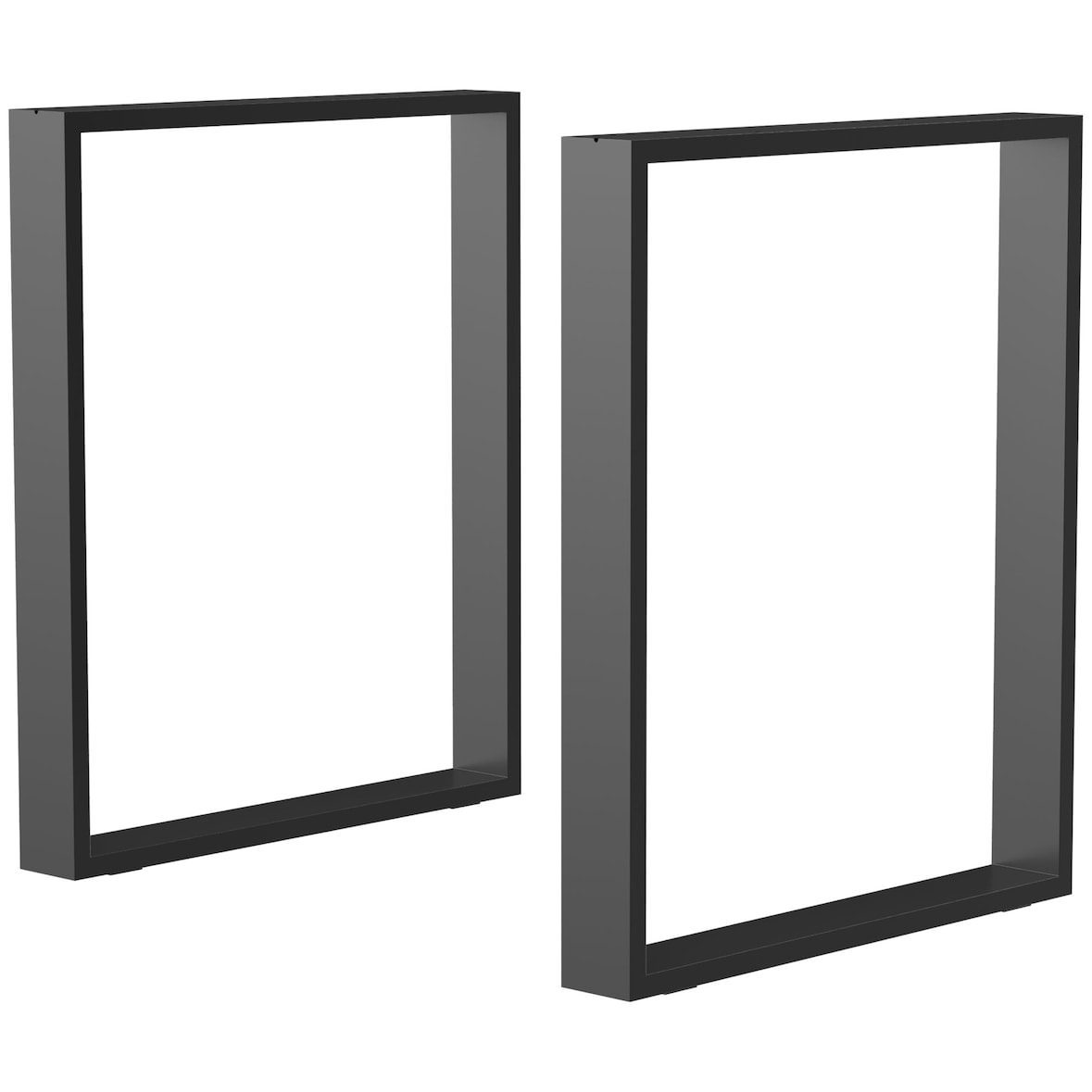 HOMCOM juego de 2 patas de mesa de acero 60x72 cm patas rectangular de mesa para muebles de bricolaje industrial con tornillos y protectores de suelo