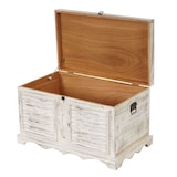 thumbnail of Holztruhe T356, Sitzbank Aufbewahrungstruhe, Shabby-Look Vintage 50x76x45cm ~ weiß