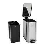 thumbnail of SVITA ST5 Mülleimer Treteimer Tretmülleimer Abfalleimer Edelstahl 5l inkl. Inneneimer Tretmechanismus Softclose-Deckel Tragegriff rechteckig Silber