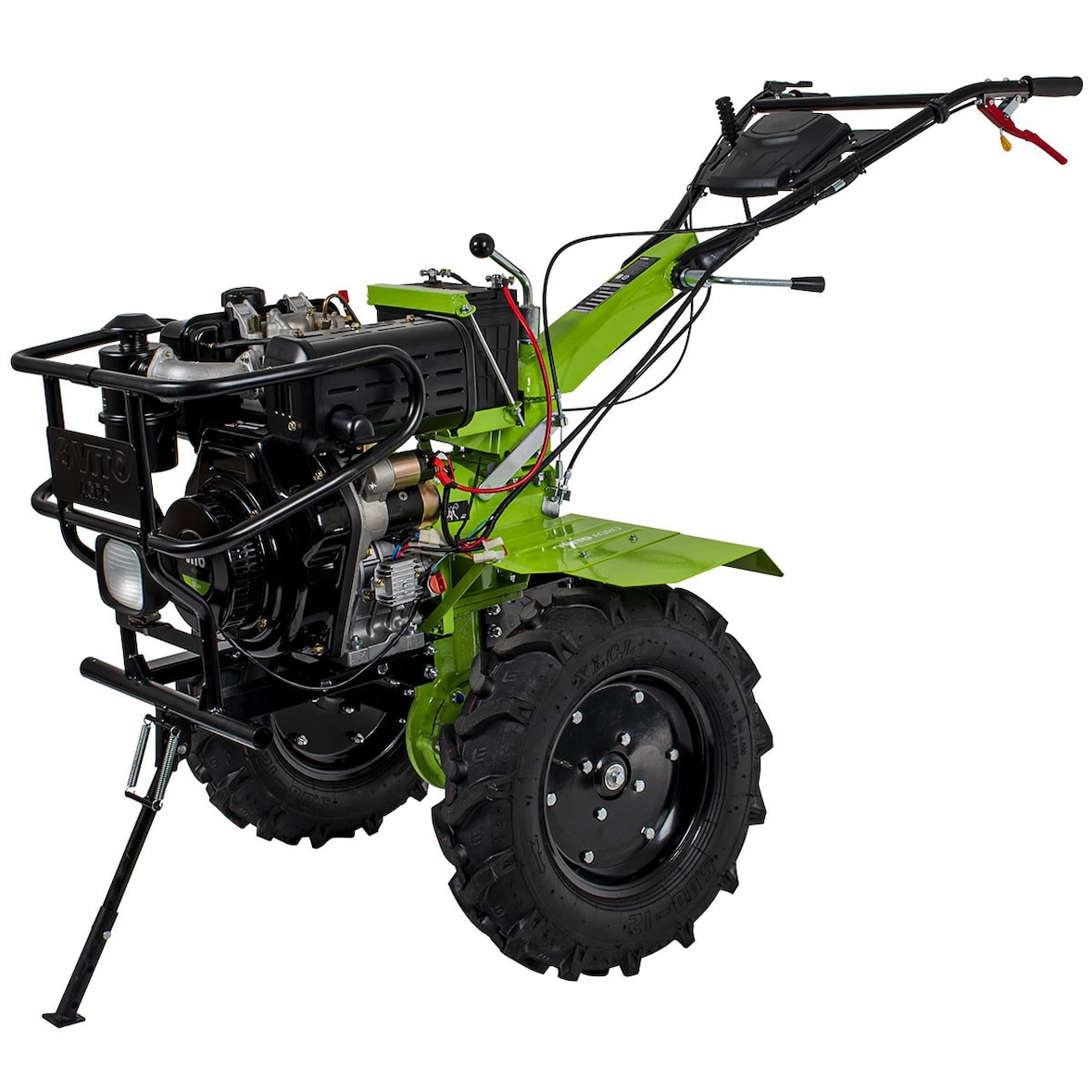 Motoculteur thermique DIESEL 12CV 456CC  Transmission directe 8900W Jeu de Fraises et Butteur double  VITO