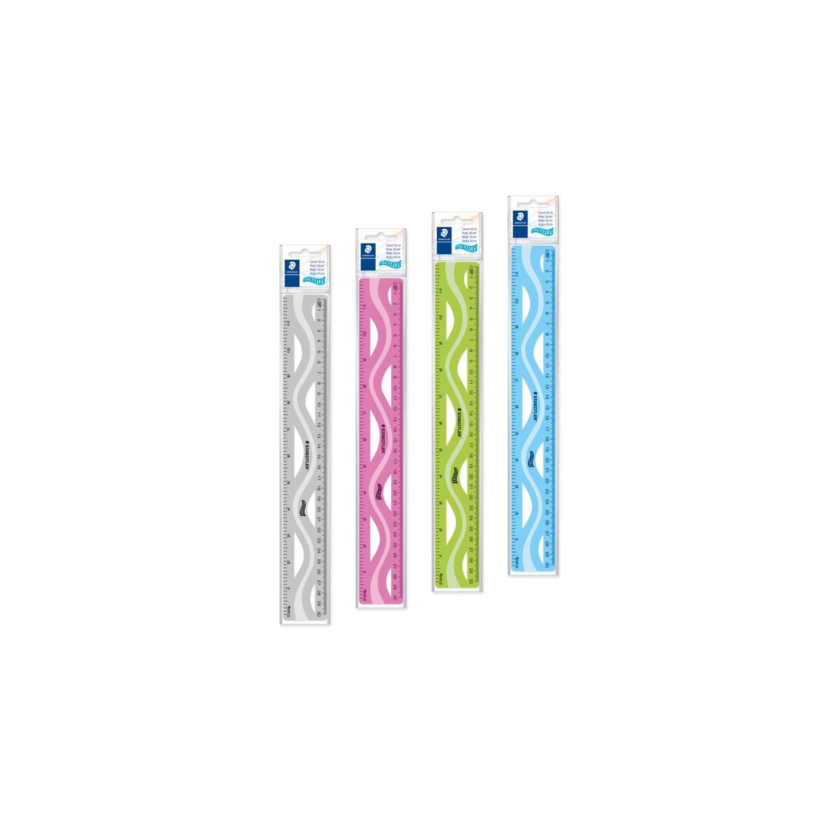 STAEDTLER 562 30UF-S, Lineal, 4 Stück(e), Blau, Grün, Transparent, Violett