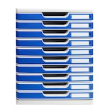 thumbnail of EXACOMPTA Cassettiera Modulo 302003D, sistema modulare a 10 cassetti A4, box PS monoblocco, dimensioni (PxlxAlt)  35x28,8x32 cm, gamma Office, blu