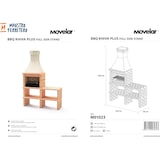 thumbnail of MF - Gartenkamin BBQ KHIVA Plus für Holz & Kohle mit Seitenablage & Grillrost. Orange/Beige (164x58x246 cm). REF: M01023. Für den Außenbereich.