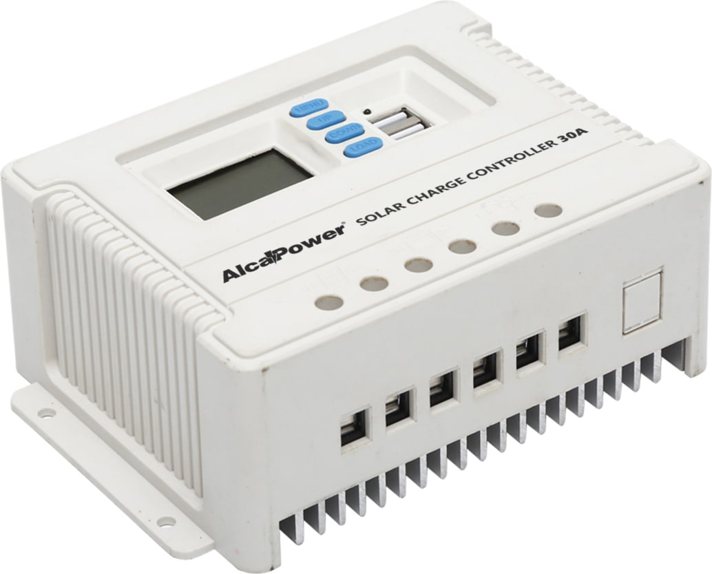Alcapower PWM Solar-Laderegler 30A 12V 24V Automatische Spannungserkennung und dualer USB-Ausgang für Photovoltaikanlagen